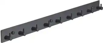 Bol.com Brute strength - rvs kapstok - 9 - haaks - 60 cm - mat zwart - wandkapstok - hangende design muurkapstok - handdoekrek aanbieding