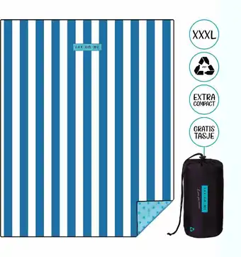 Lay on me classic® - xxl strandlaken 200x160 cm - lichtgewicht strandhanddoek - zandvrij badlaken - microvezel reishanddoek