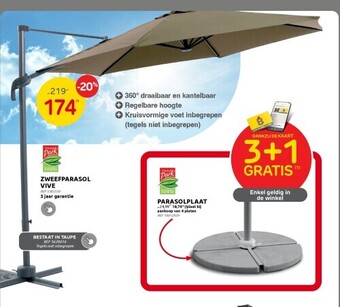 Brico Zweefparasol vive aanbieding
