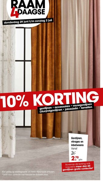 Kwantum Gordijnen, vitrages en inbetweens aanbieding