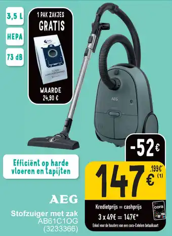 Cora AEG Stofzuiger met zak AB61C10G (3233366) aanbieding