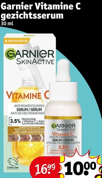 Kruidvat Garnier Vitamine C gezichtsserum 30 ml aanbieding