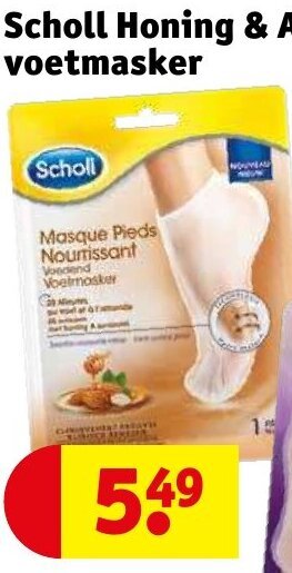Kruidvat Scholl Honing & Amandel voetmasker aanbieding