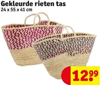 Kruidvat Gekleurde rieten tas 24 x 55 x 41 cm aanbieding