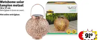 Kruidvat Watshome solar lampion metaal 16 x 17 cm aanbieding