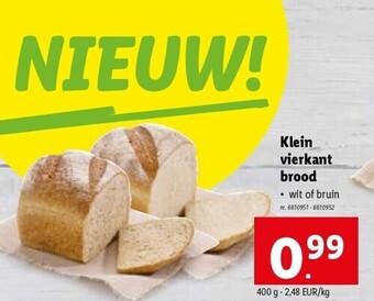 Lidl Klein vierkant brood aanbieding