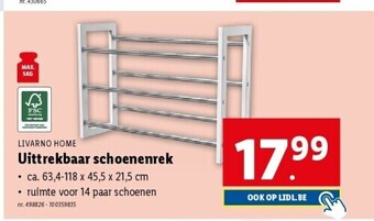 Lidl Uittrekbaar schoenenrek aanbieding