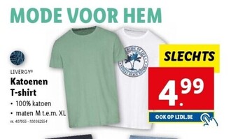 Lidl Katoenen t-shirt aanbieding