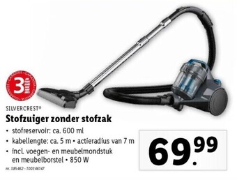 Lidl Stofzuiger zonder stofzak aanbieding