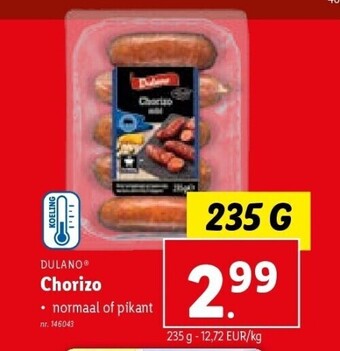 Lidl Chorizo aanbieding