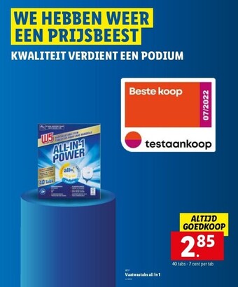 Lidl Vaatwastabs all in 1 aanbieding