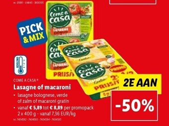 Lidl Lasagne of macaroni aanbieding