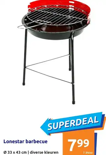 Action Lonestar barbecue Ø 33 x 43 cm aanbieding