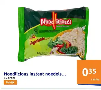 Action Noodlicious instant noedels... 65 gram aanbieding