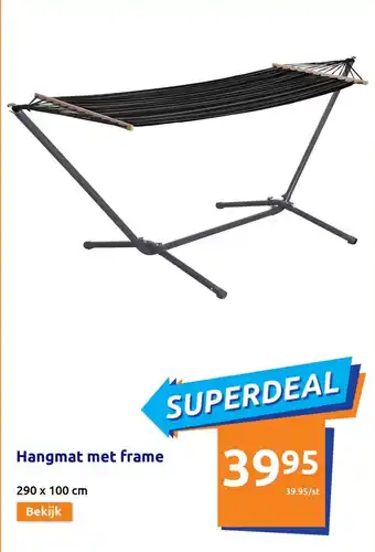 Action Hangmat met frame 290 x 100cm aanbieding