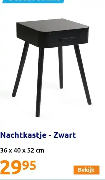 Action Nachtkastje - Zwart 36 x 40 x 52cm aanbieding