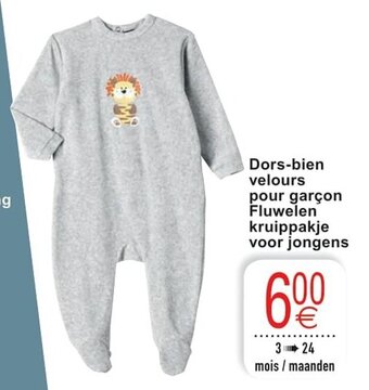 Cora Dors-bien velours pour garçon Fluwelen kruippakje voor jongens aanbieding