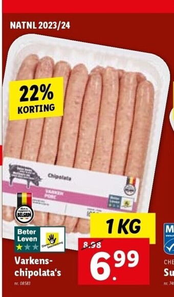 Lidl Varkenschipolata‘s aanbieding