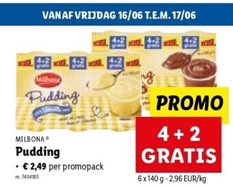 Lidl Pudding aanbieding