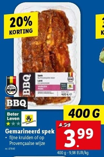 Lidl Gemarineerd spek aanbieding