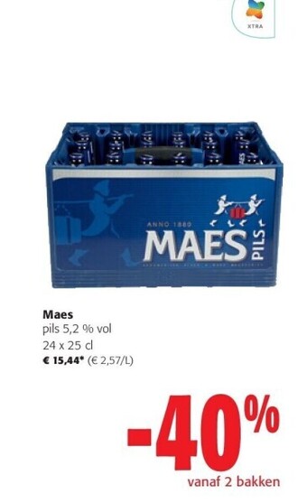 Colruyt Maes pils 5,2 % vol 24 x 25 cl aanbieding