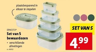 Lidl Set van 5 bewaardozen aanbieding