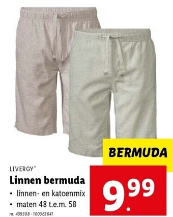 Lidl Linnen bermuda aanbieding
