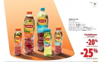 Colruyt Lipton ice tea alle flessen peach 50 cl aanbieding