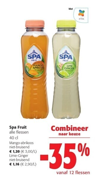 Colruyt Spa fruit alle flessen 40 cl aanbieding