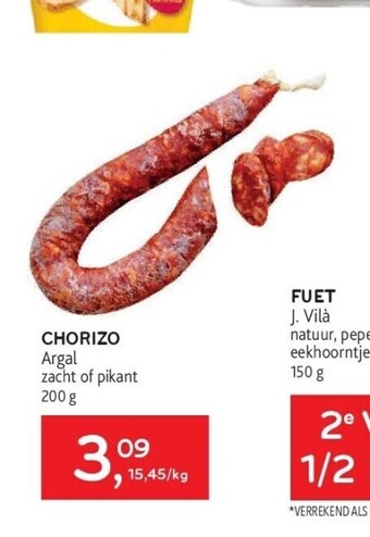 Alvo Chorizo argal zacht of pikant 200 g aanbieding