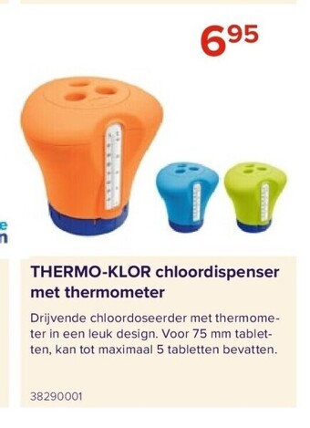 Euroshop Thermo-klor chloordispenser met thermometer aanbieding