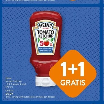 OKay Heinz tomato ketchup - 50 % suiker & zout 570 ml aanbieding
