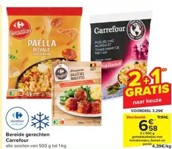Bereide gerechten Carrefour 3 x 500 g