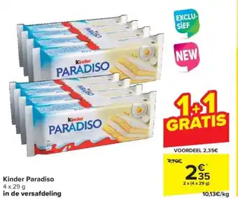 Carrefour Market Kinder Paradiso 2 x (4 x 29 g) aanbieding