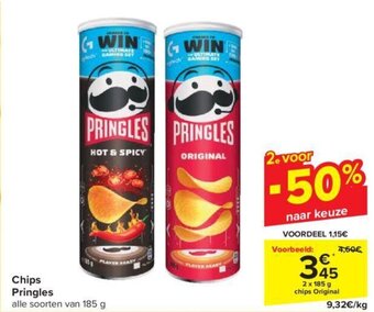 Carrefour Market Chips Pringles 2 x 185 g aanbieding