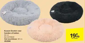 Carrefour Market Kussen Dunkin voor honden of katten 60 cm aanbieding