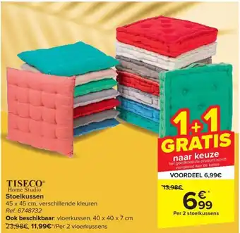 TISECOⓇ Home Studio Stoelkussen 45 x 45 cm, verschillende kleuren