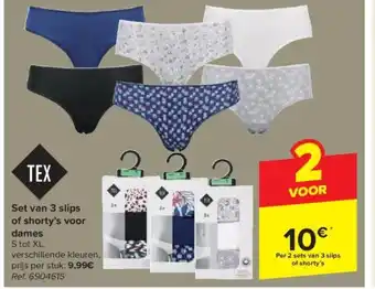 Set van 3 slips of shorty's voor dames S tot XL,