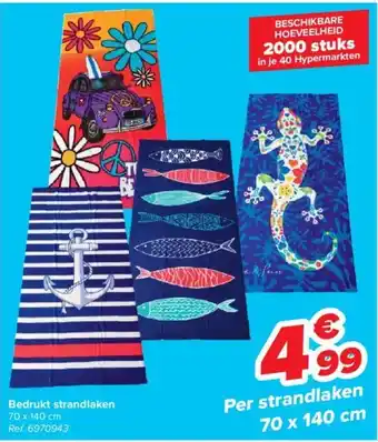 Bedrukt strandlaken 70 x 140 cm