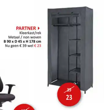 Weba Partner Kleerkast/rek B90xD45xH178cm aanbieding