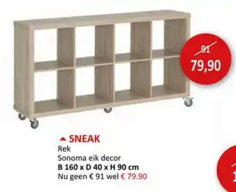 Weba Sneak Rek Sonoma eik decor B160xD40xH90cm aanbieding
