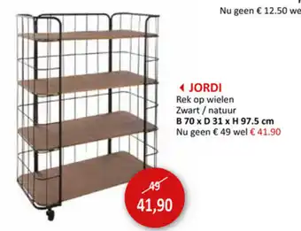 Weba Jordi Rek op wielen B70xD31xH97.5cm aanbieding