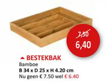 Weba Bestekbak Bamboe B34xD25xH4.20cm aanbieding