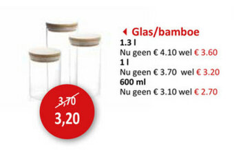 Weba Glas/bamboe aanbieding