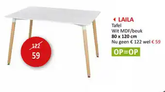 Weba Laila Tafel 80x120cm aanbieding