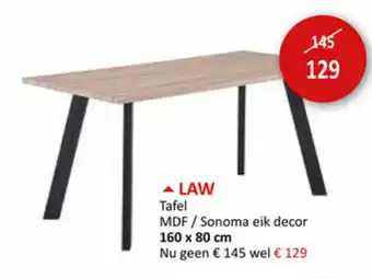 Weba Law Tafel MDF 160x80cm aanbieding