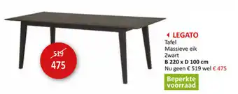 Weba Legato Tafel B220xD100cm aanbieding