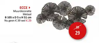 Weba Ecce Muurdecoratie Metaal B105xD5xH51cm aanbieding