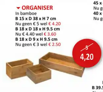 Weba Organiser in bamboe B15xD38xH7cm aanbieding