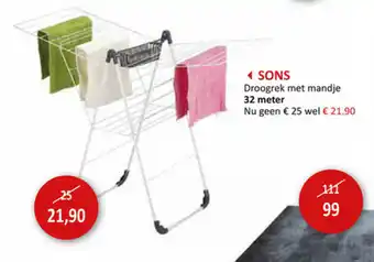 Sons Droogrek met mandje 32 meter